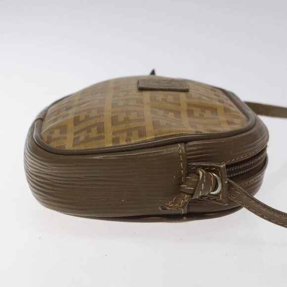 FENDI Zucchino Canvas Shoulder Bag Beige Auth - Picture 8 of 16